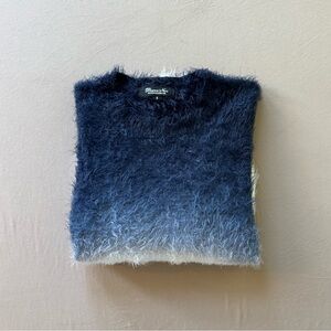 Bianco Nero Dip Dye Fluffy Sweater
